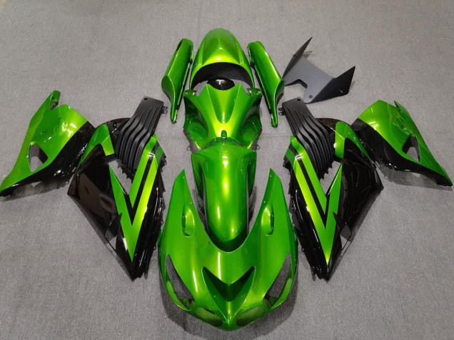 Großhandel Kawasaki ZX14R Motorrad Verkleidung 2006-2011 - Grun Glanzendes Schwarz