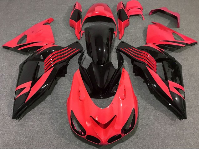 Großhandel Kawasaki ZX14R Motorrad Verkleidung 2006-2011 - Rot Glanzendes Schwarz