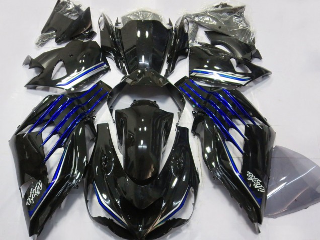 Großhandel Kawasaki ZX14R Motorrad Verkleidung 2012-2024 - Glanzendes Schwarz Blau
