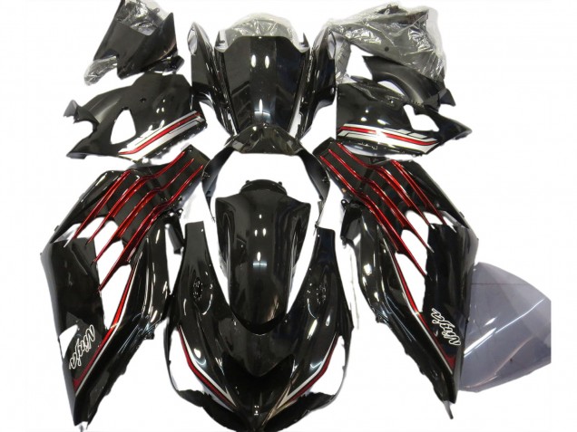 Großhandel Kawasaki ZX14R Motorrad Verkleidung 2012-2024 - Glanzendes Schwarz Rot