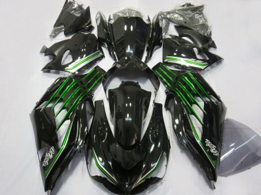Großhandel Kawasaki ZX14R Motorrad Verkleidung 2012-2024 - Glanzendes Schwarz Grun