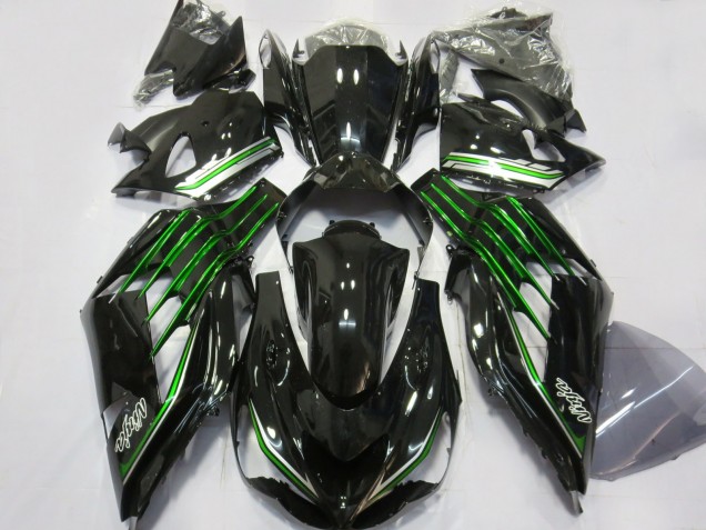 Großhandel Kawasaki ZX14R Motorrad Verkleidung 2012-2024 - Glanzendes Schwarz Grun