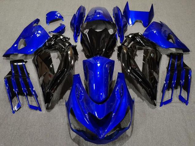 Großhandel Kawasaki ZX14R Motorrad Verkleidung 2012-2024 - Blau Glanzendes Schwarz