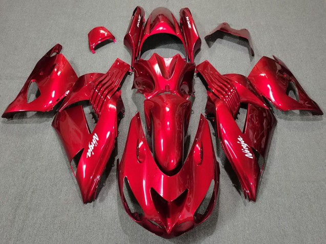 Großhandel Kawasaki ZX14R Motorrad Verkleidung 2006-2011 - Rot Weiss Ninja