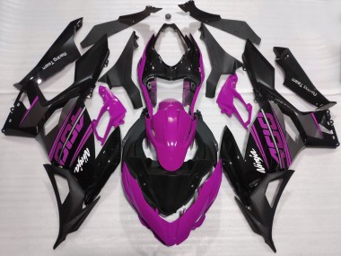 Großhandel Kawasaki Ninja 400 Motorrad Verkleidung 2018-2024 - Lila Glanzendes Schwarz Matt Schwarz OEM Stil