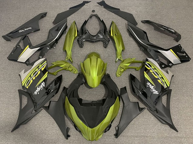 Großhandel Kawasaki Ninja 400 Motorrad Verkleidung 2018-2024 - Flussiges Gelb Glanzendes Schwarz Matt Schwarz OEM Stil