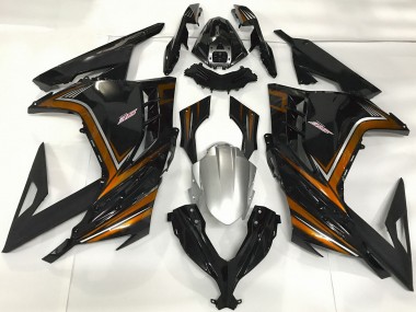 Großhandel Kawasaki Ninja 300 Motorrad Verkleidung 2013-2024 - Glanzendes Schwarz Orange