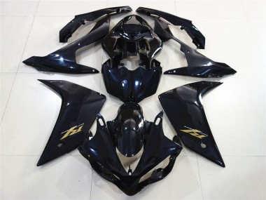 Großhandel Yamaha R1 Motorrad Verkleidung 2007-2008 - Glanzendes Schwarz Dunkel Blau Gold Aufkleber