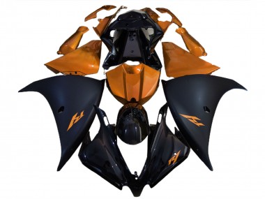 Großhandel Yamaha R1 Motorrad Verkleidung 2012-2014 - Glanzendes Schwarz Matt Schwarz Orange