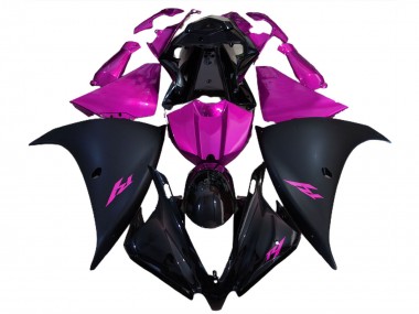 Großhandel Yamaha R1 Motorrad Verkleidung 2012-2014 - Glanzendes Schwarz Matt Schwarz Rosa