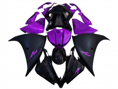 Großhandel Yamaha R1 Motorrad Verkleidung 2012-2014 - Glanzendes Schwarz Matt Schwarz Lila