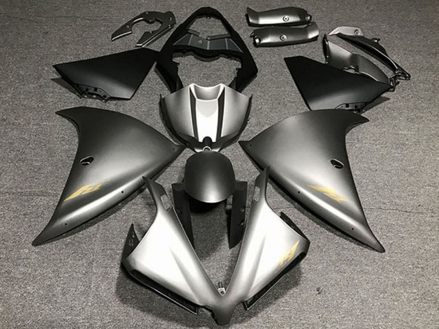 Großhandel Yamaha R1 Motorrad Verkleidung 2012-2014 - Matt Grau Gold Aufkleber