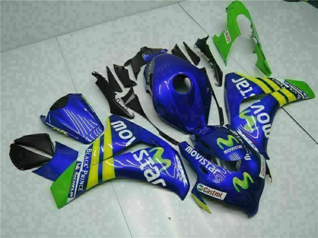 Großhandel Honda CBR1000RR Motorrad Verkleidung 2008-2011 - Blau Gelb Grun MoviStar Castrol