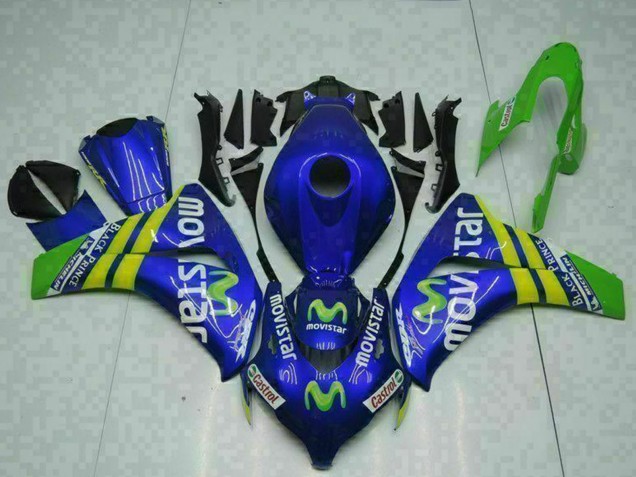 Großhandel Honda CBR1000RR Motorrad Verkleidung 2008-2011 - Blau Gelb Grun MoviStar Castrol