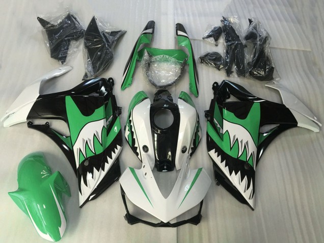 Großhandel Yamaha R3 Motorrad Verkleidung 2015-2018 - Weiss Grun Schwarz Hai