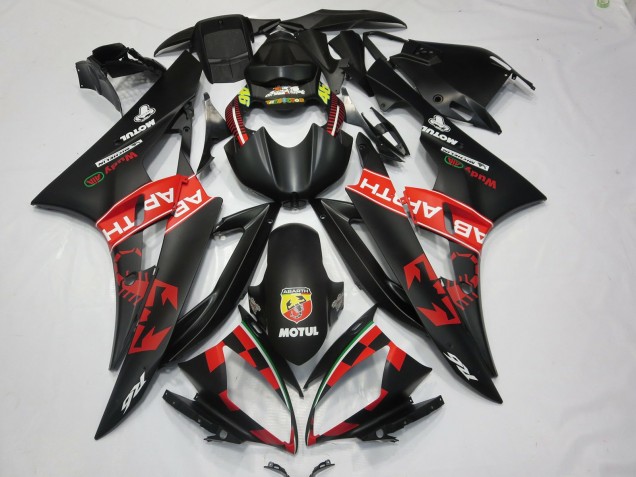 Großhandel Yamaha R6 Motorrad Verkleidung 2006-2007 - Matt Schwarz Rot Abarth Motul Michelin