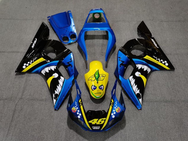 Großhandel Yamaha R6 Motorrad Verkleidung 1998-2002 - Blau Gelb Schwarz Hai 46