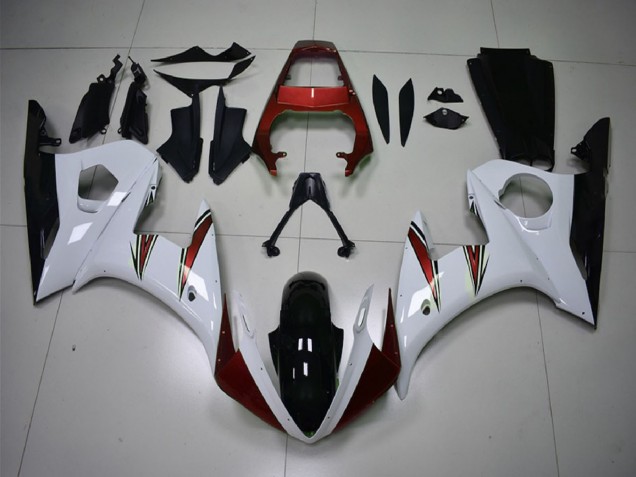 Großhandel Yamaha R6 Motorrad Verkleidung 2003-2004 - Weiss Rot Glanzendes Schwarz