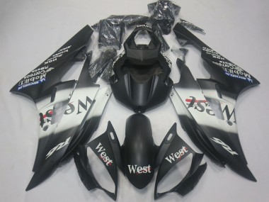 Großhandel Yamaha R6 Motorrad Verkleidung 2006-2007 - Matt Schwarz Weiss West Michelin