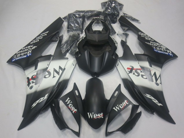 Großhandel Yamaha R6 Motorrad Verkleidung 2006-2007 - Matt Schwarz Weiss West Michelin