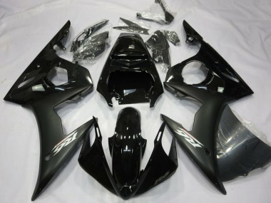 Großhandel Yamaha R6 Motorrad Verkleidung 2003-2004 - Glanzendes Schwarz Matt Schwarz Weiss Aufkleber