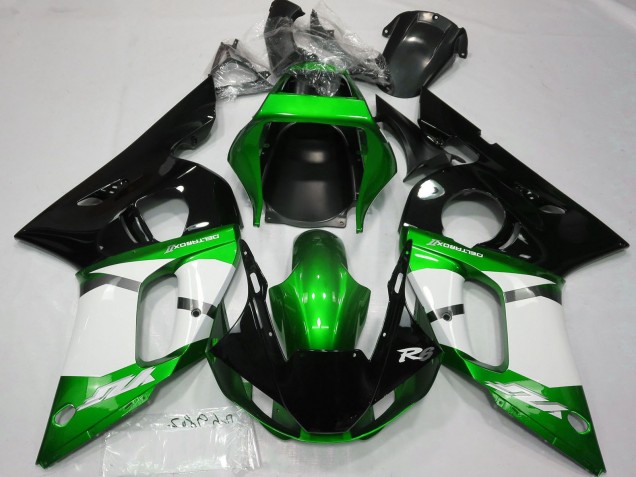 Großhandel Yamaha R6 Motorrad Verkleidung 1998-2002 - Grun Weiss Glanzendes Schwarz