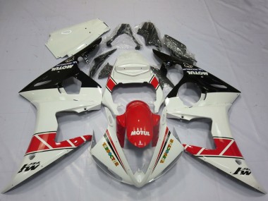 Großhandel Yamaha R6 Motorrad Verkleidung 2005 - Weiss Rot Glanzendes Schwarz Motul