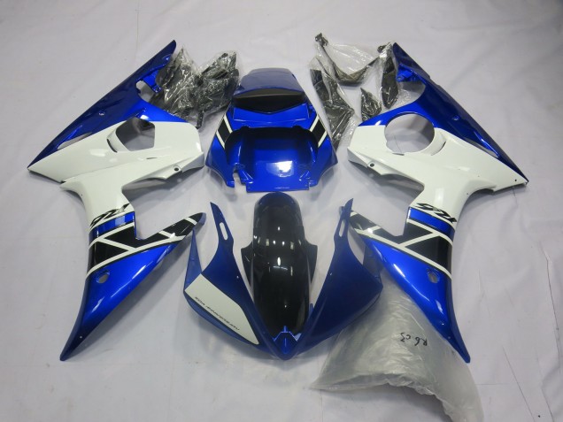 Großhandel Yamaha R6 Motorrad Verkleidung 2005 - Blau Weiss Glanzendes Schwarz