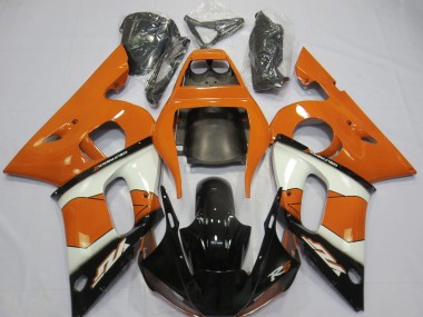 Großhandel Yamaha R6 Motorrad Verkleidung 1998-2002 - Orange Weiss Glanzendes Schwarz