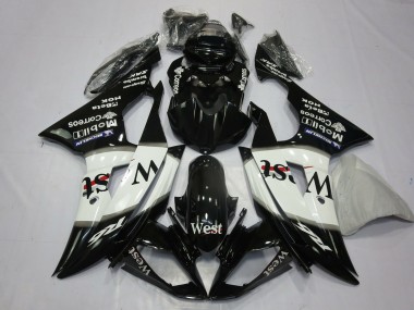 Großhandel Yamaha R6 Motorrad Verkleidung 2008-2016 - Glanzendes Schwarz Weiss West Michelin