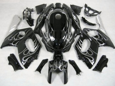 Großhandel Yamaha YZF600R Thundercat Motorrad Verkleidung 1996-2007 - Glanzendes Schwarz Silber Flamme