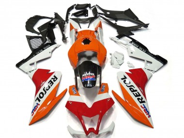 Großhandel Aprilia RS4 125 Motorrad Verkleidung 2012-2018 - Orange Weiss Rot Glanzendes Schwarz Repsol