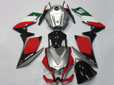 Großhandel Aprilia RS4 125 Motorrad Verkleidung 2012-2018 - Silber Rot Glanzendes Schwarz