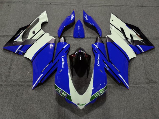 Großhandel Ducati 959 1299 Motorrad Verkleidung 2015-2020 - Blau Weiss Glanzendes Schwarz Unibat Flex-Box OEM Stil
