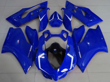 Großhandel Ducati 1199 Motorrad Verkleidung 2011-2014 - Glanzendes Blau Weiss