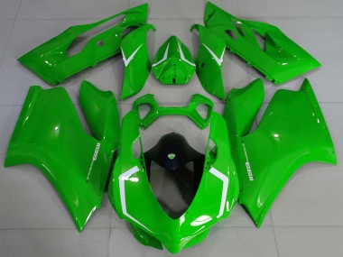 Großhandel Ducati 1199 Motorrad Verkleidung 2011-2014 - Glanzendes Grun Weiss