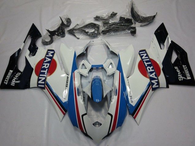 Großhandel Ducati 1199 Motorrad Verkleidung 2011-2014 - Weiss Hellblau Rot Schwarz Martini