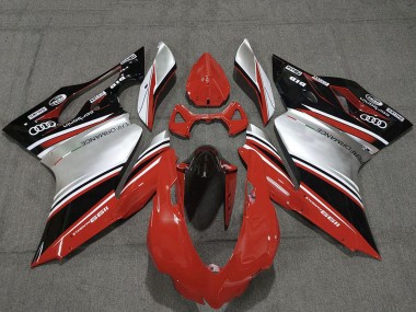 Großhandel Ducati 1199 Motorrad Verkleidung 2011-2014 - Rot Silber Schwarz Performance