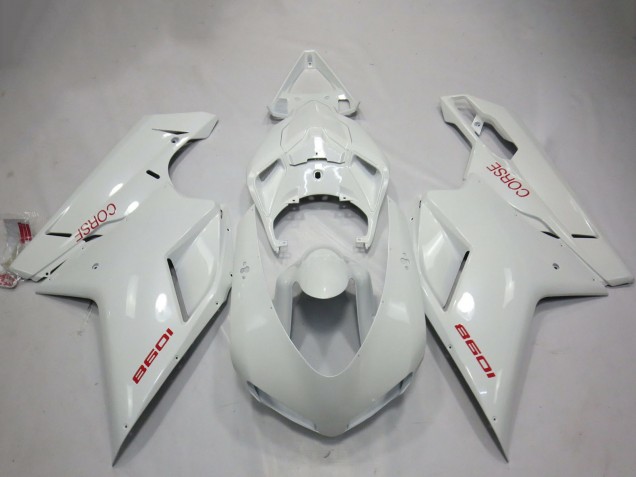 Großhandel Ducati 1098 Motorrad Verkleidung 2007-2014 - Weiss Corse