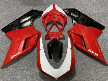 Großhandel Ducati 848 Motorrad Verkleidung 2007-2014 - Weiss Rot Glanzendes Schwarz