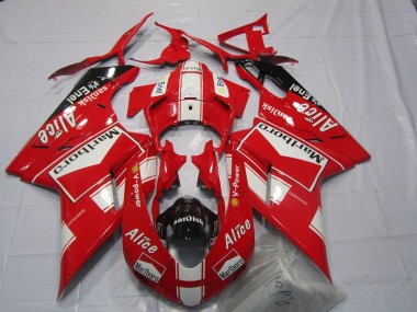 Großhandel Ducati 848 1098 1198 Motorrad Verkleidung 2007-2014 - Weiss Rot Glanzendes Schwarz Marlboro Alice
