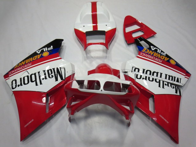 Großhandel Ducati 748 916 996 998 Motorrad Verkleidung 1993-2005 - Weiss Rot Glanzendes Schwarz Marlboro