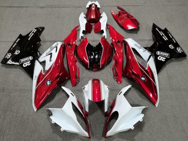 Großhandel BMW S1000RR Motorrad Verkleidung 2017-2018 - Weiss Rot Glanzendes Schwarz
