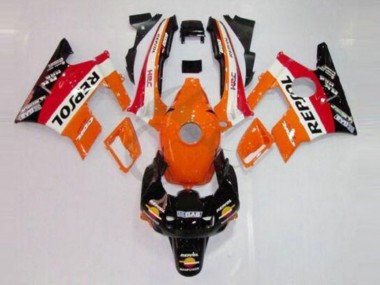 Großhandel Honda CBR600 F2 Motorrad Verkleidung 1991-1994 - Orange Weiss Rot Glanzendes Schwarz Repsol