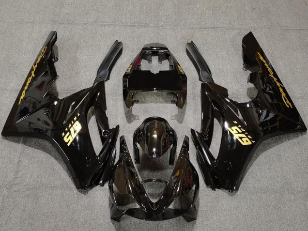 Großhandel Triumph Daytona 675 Motorrad Verkleidung 2006-2008 - Glanzendes Schwarz Gold Aufkleber