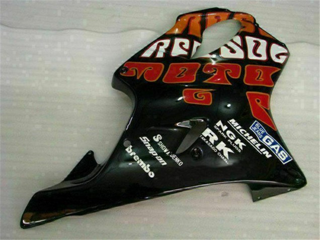 Großhandel Honda CBR600 F4i Motorrad Verkleidung 2001-2003 - Gelb Orange Glanzendes Schwarz Rossi 46