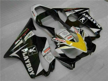 Großhandel Honda CBR600 F4i Motorrad Verkleidung 2001-2003 - Weiss Gelb Glanzendes Schwarz Playboy