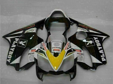 Großhandel Honda CBR600 F4i Motorrad Verkleidung 2001-2003 - Weiss Gelb Glanzendes Schwarz Playboy