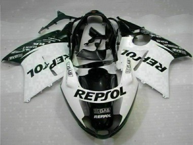 Großhandel Honda CBR1100XX Blackbird Motorrad Verkleidung 1996-2007 - Weiss Glanzendes Schwarz Repsol
