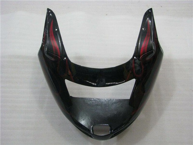 Großhandel Honda CBR1100XX Blackbird Abs Motorrad Verkleidungen 1996-2007 - Glanzendes Schwarz Rot Flamme